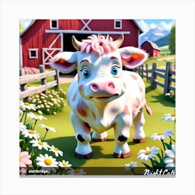 Cow On A Farm Canvas Print