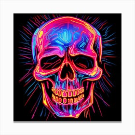 Neon Skull Canvas Print