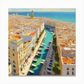 City By The Sea Canvas Print