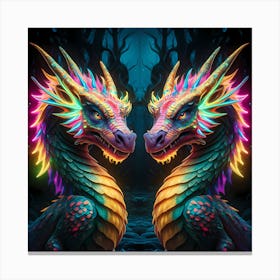 Colorful Dragons Canvas Print