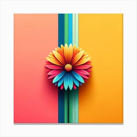 Colorful Flower On A Colorful Background Canvas Print