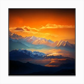 Sunset In The Mountains Canvas Print