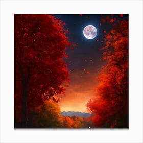 Full Moon In Autumn 2 Canvas Print