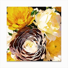Yellow And White Flowers 1 Canvas Print