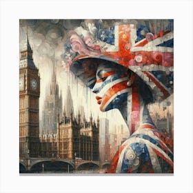 Abstract Art English lady in London 1 Canvas Print