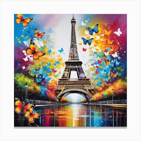 Paris With Butterflies 160 Canvas Print