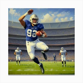 Champion’s Charge Football Athlete on the Field Canvas Print