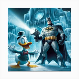 Batman And Donald Duck 2 Canvas Print