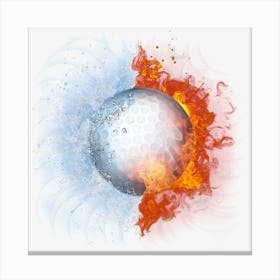 Flame Ball Golf Effects Orange Canvas Print
