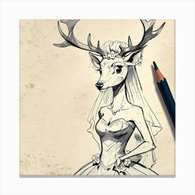 Deer Bride 2 Canvas Print