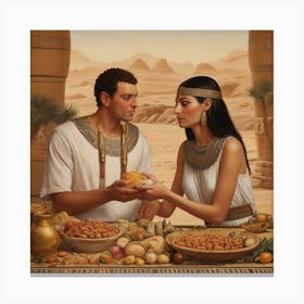 Ancient Egyptian Landscape With Man And Wom 0 (1) Canvas Print