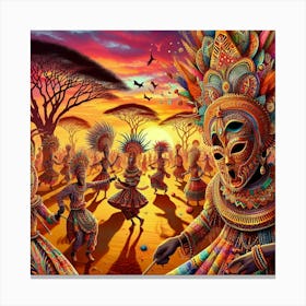 African Dancers wall art Canvas Print