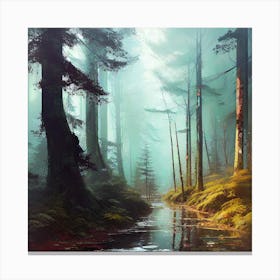 Forest In The Fog 1 Canvas Print