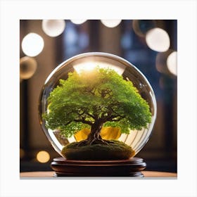 Tree In A Glass Ball 8 Canvas Print
