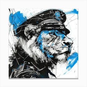 Police Lion 1 Canvas Print