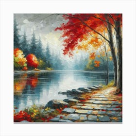 Autumn By The Lake 2 Canvas Print