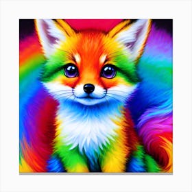 Rainbow Fox rainbow Canvas Print