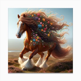 Horse With Flowers Canvas Print