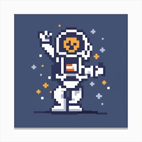 Pixel Art Spaceman Poster Canvas Print