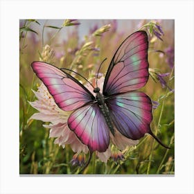 Butterfly In A Field Canvas Print