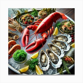 A Luxurious Seafood Platter Called Leviathan S Fe Canvas Print