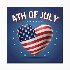 4th Of July Heart Canvas Print