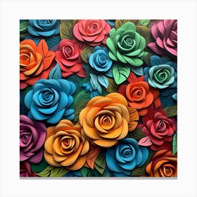 Paper Roses 5 Canvas Print