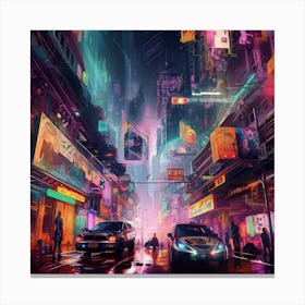 Neon City 2 Canvas Print