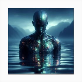 Man In Water Canvas Print