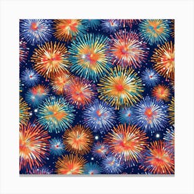 Fireworks Seamless Pattern Canvas Print