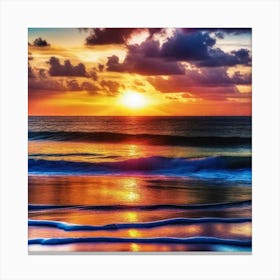 Sunset On The Beach 149 Canvas Print