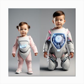 Two Children Dressed As Robots 2 Canvas Print