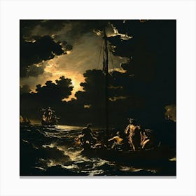 Ship At Sea Canvas Print