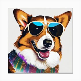 Corgi Painting 26 Canvas Print