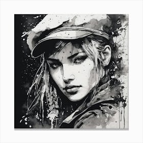 Girl In A Hat 1 Canvas Print