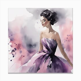 Watercolor Fashion Illustration 1 Canvas Print