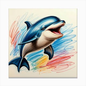 Dolphin Drawing 20 Canvas Print