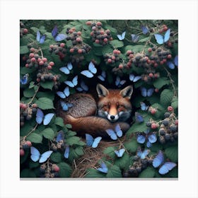 Fox In The Nest Canvas Print