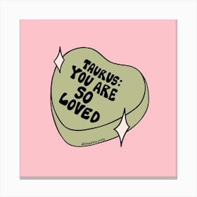 Taurus Conversation Heart Canvas Print