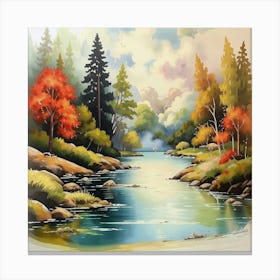 Autumn Landscape Painting 1 Canvas Print