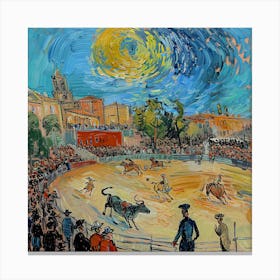 Van Gogh Style. Bullfighting at Arles Series 2 Canvas Print