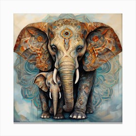 Elephant Series Artjuice By Csaba Fikker 032 Canvas Print