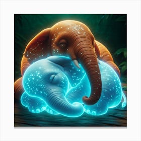 Glowing Elephants Canvas Print