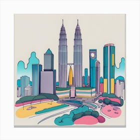 Malaysia Skyline Canvas Print