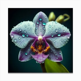 Orchid With Water Droplets Canvas Print