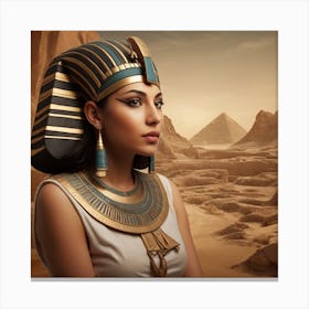 Ancient Egyptian Landscape With One Woman F 3 Canvas Print
