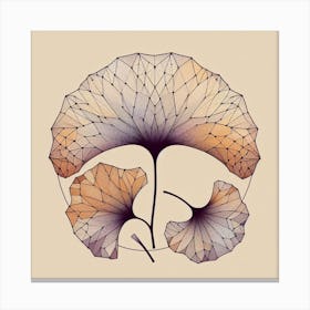 Geometric Art Tropical leaves of ginkgo biloba 3 Canvas Print