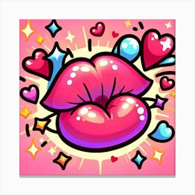 Kissing Lips Canvas Print