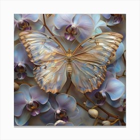 Orchids And Butterflies 2 Canvas Print