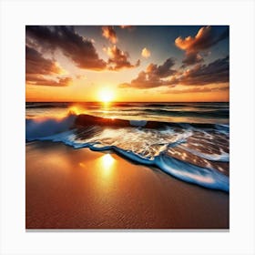 Sunset On The Beach 706 Canvas Print